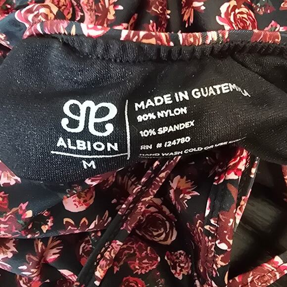 Albion Mini Roses Floral Swim Poolside No Underwire One Piece Swimsuit Women's M - Picture 4 of 4